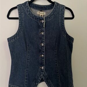 Madewell Indigo Denim Button-Front Vest
